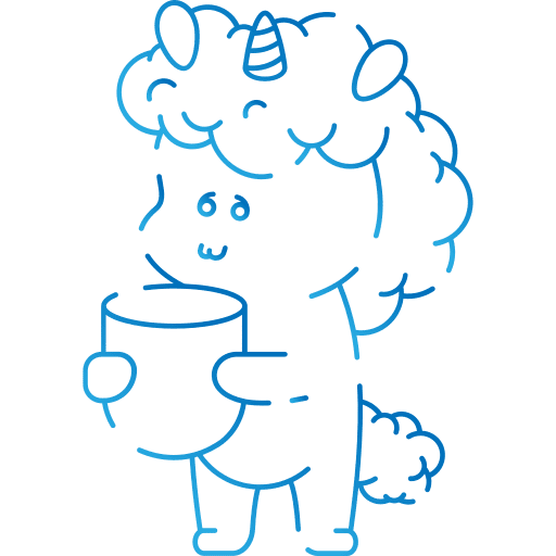Unicorn animals drink fairy tale icon