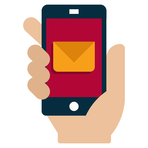 Email mobile phone cellphone hand icon Email mobile phone cellphone hand icon