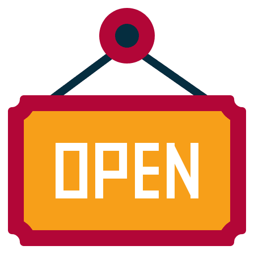 Open open sign store icon Open open sign store icon