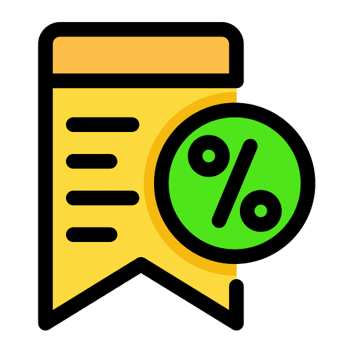 Price shopping store percent label icon