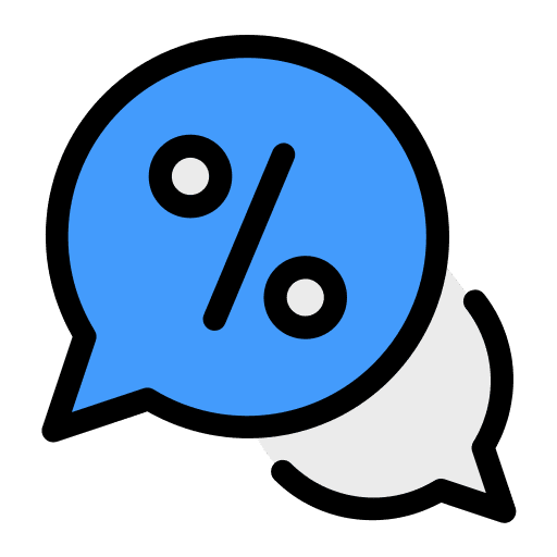 Chat percentage chat conversation icon Chat percentage chat conversation icon