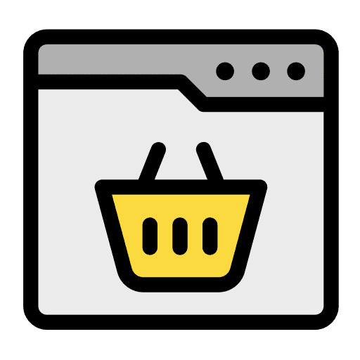 Online shopping web page website browser icon