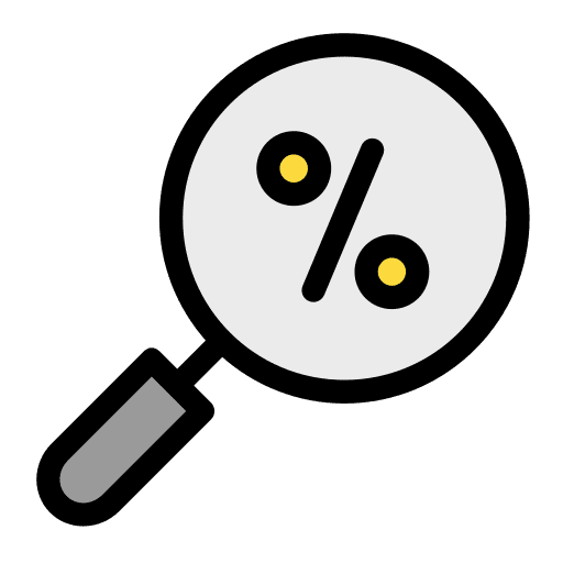 Search search percentage commerce and shopping icon Search search percentage commerce and shopping icon