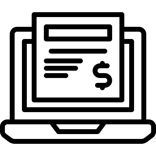 Digital money fintech invoice bill icon