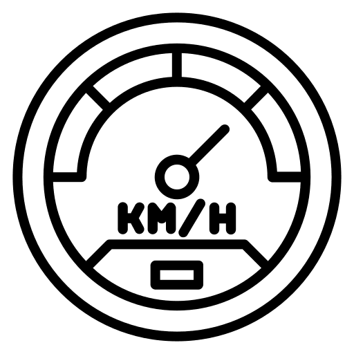 Kmh meter transportation kilometers per hour icon