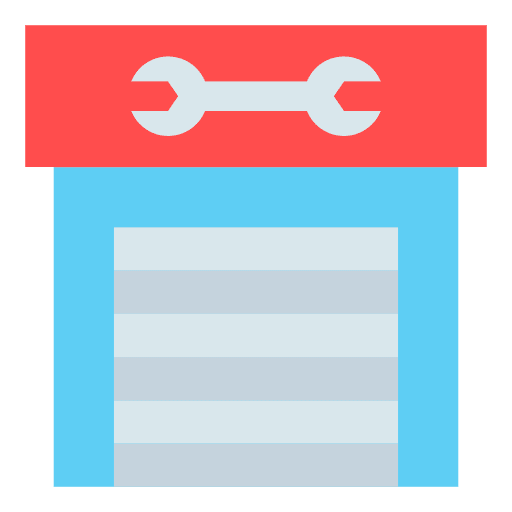 Pit stop station signaling buildings icon