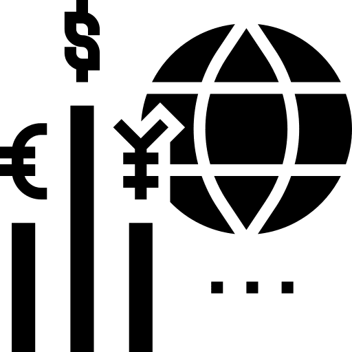 Money exchange forex stock market icon