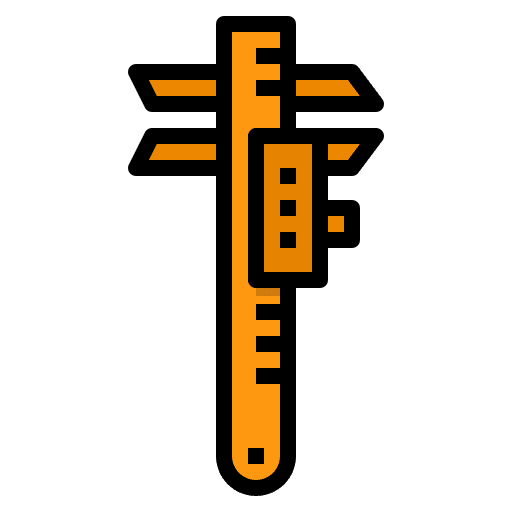 Caliper vernier caliper construction and tools icon Caliper vernier caliper construction and tools icon