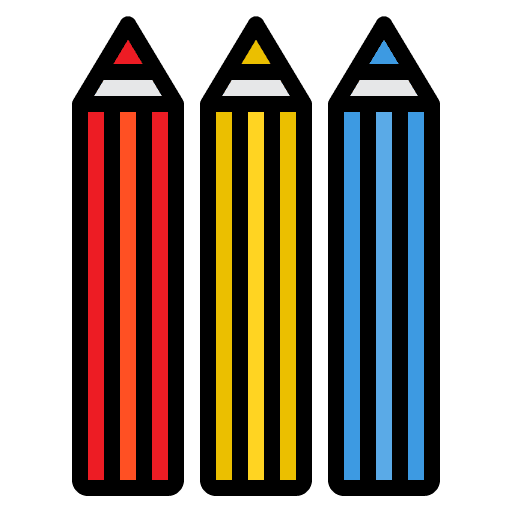 Color pencils office material draw education icon Color pencils office material draw education icon