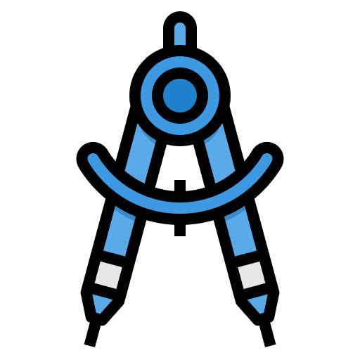 Compass draw tool office material icon Compass draw tool office material icon