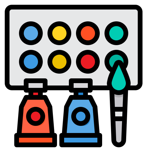 Watercolors office material school material education icon Watercolors office material school material education icon