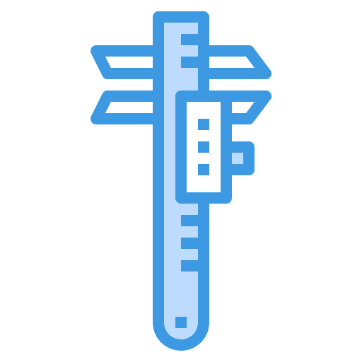 Caliper construction and tools measuring vernier icon Caliper construction and tools measuring vernier icon