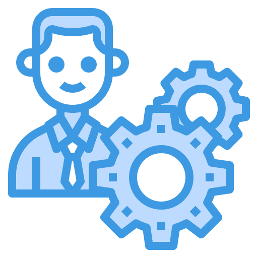 Businessman manager gear professions and jobs icon Businessman manager gear professions and jobs icon