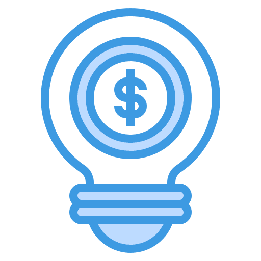 Creative money bulb investment icon Creative money bulb investment icon
