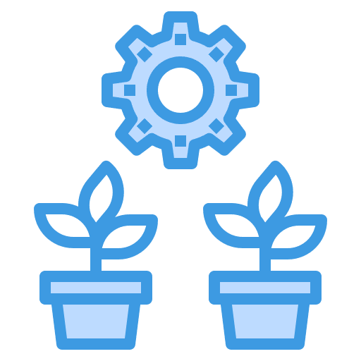 Development growth plant gear icon Development growth plant gear icon