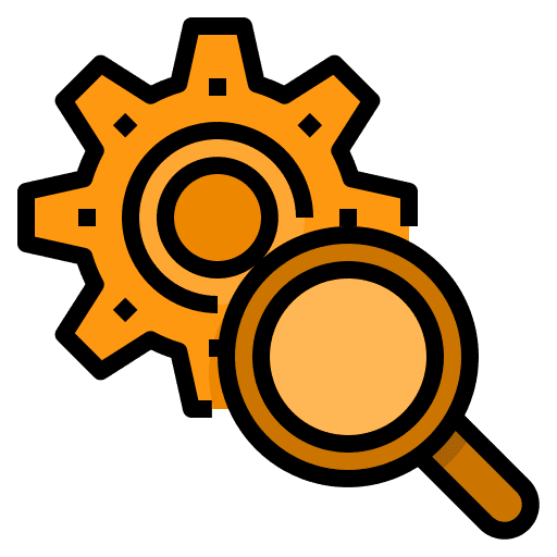 Analytic data analytics gear seo and web icon
