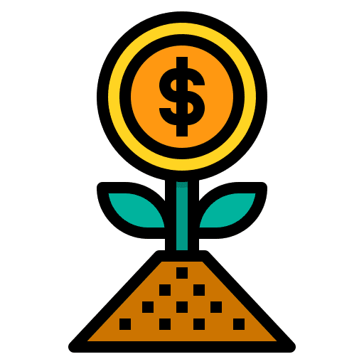 Earning growth digital marketing bank icon Earning growth digital marketing bank icon