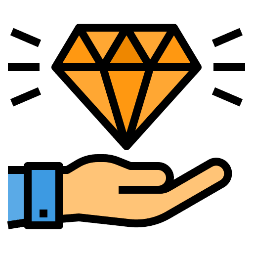 Evaluation value diamond business icon