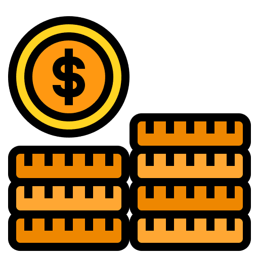 Coins business and finance currency dollar icon Coins business and finance currency dollar icon