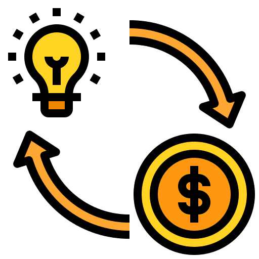 Exchange circular arrows lightbulb bulb icon Exchange circular arrows lightbulb bulb icon
