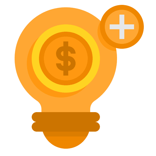 Creative business and finance money light bulb icon Creative business and finance money light bulb icon