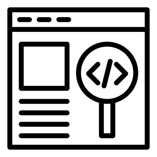 Search developer seo and web bug report icon