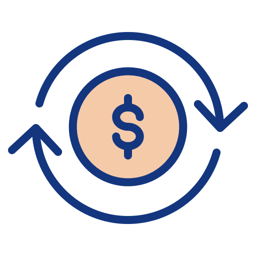 Money investment refund currency icon Money investment refund currency icon