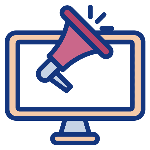 Promotion computer monitor communications icon Promotion computer monitor communications icon