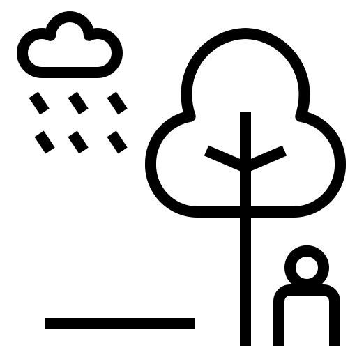 Nature rainny ecosystem shelter icon