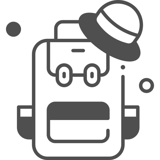 Backpack camping luggage baggage icon