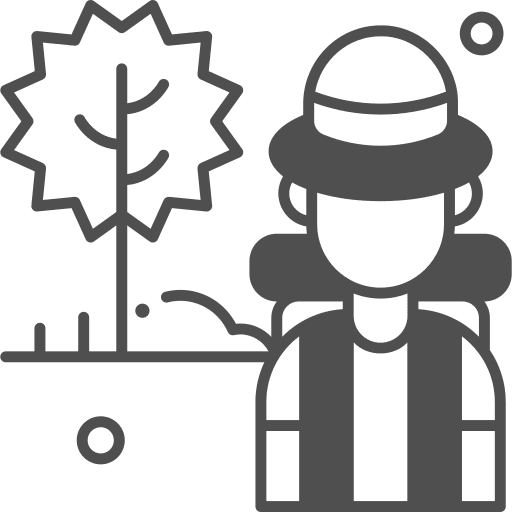 Trekking backpacker trekking hiking icon