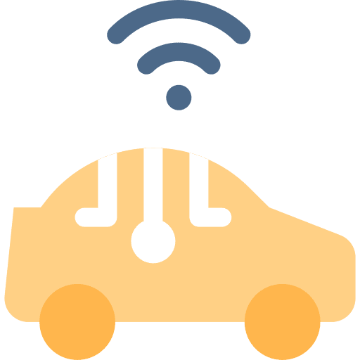 Smart car wifi connection wifi signal wireless connectivity icon Smart car wifi connection wifi signal wireless connectivity icon