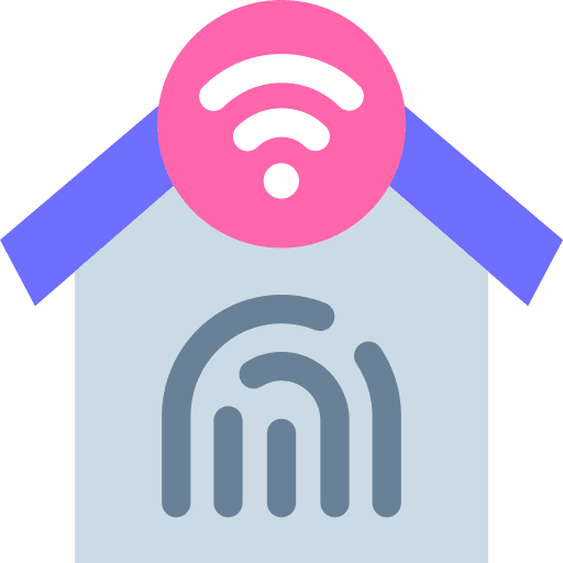 Fingerprint fingerprint smart house house icon Fingerprint fingerprint smart house house icon