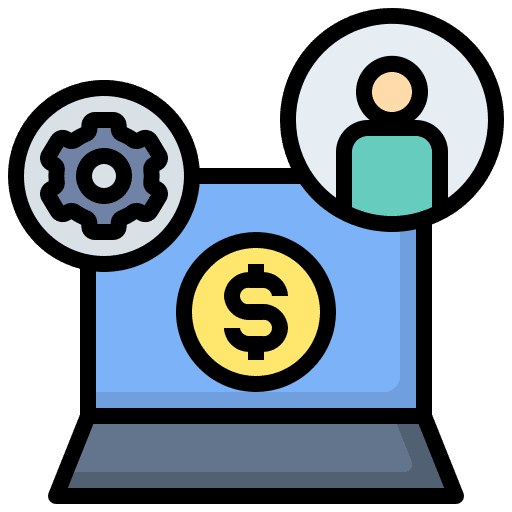 Digital marketing investor administration analyst icon