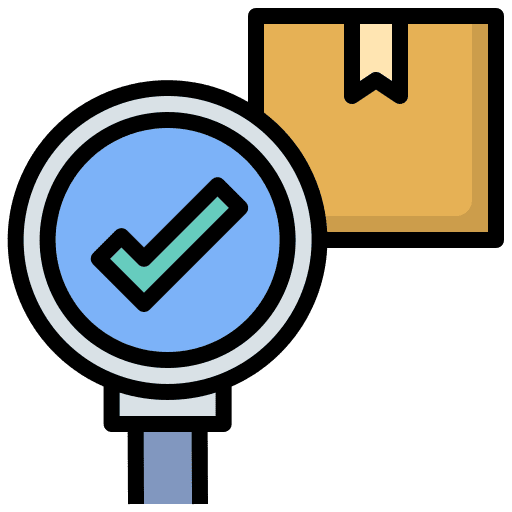 Quality control production shipping and delivery quality control icon Quality control production shipping and delivery quality control icon