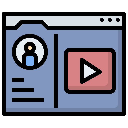 Vlogger youtuber seo and web streamer icon Vlogger youtuber seo and web streamer icon
