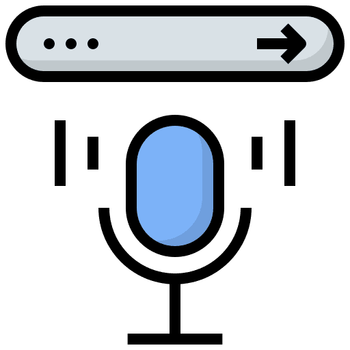 Voice search voice control record podcast icon