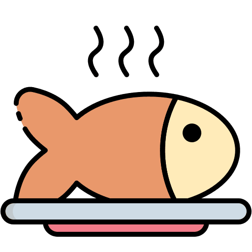 Fish food and restaurant meal food icon Fish food and restaurant meal food icon
