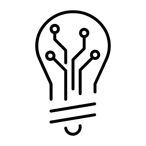 Idea lightbulb power technology icon