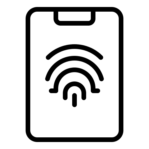 Fingerprint access smartphone mobile phone icon