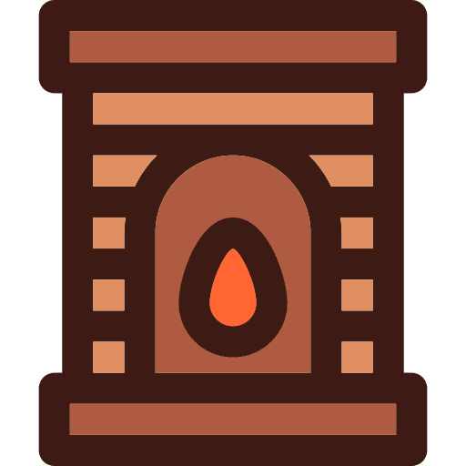 Fireplace facilities hotel holiday icon