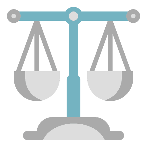 Law judging balanced law icon