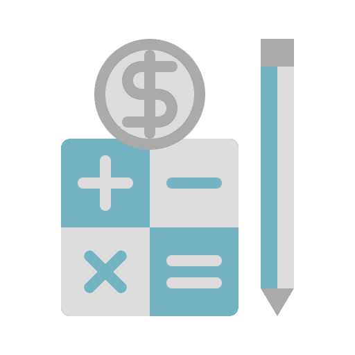 Accounting money pencil calculator icon Accounting money pencil calculator icon