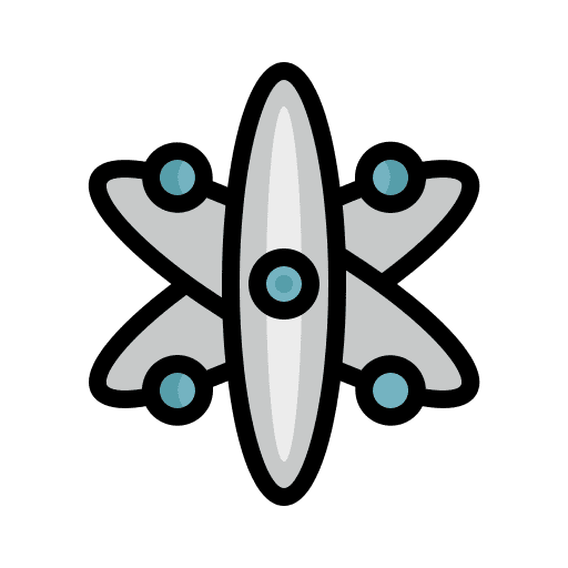 Physics atom nuclear scientist icon