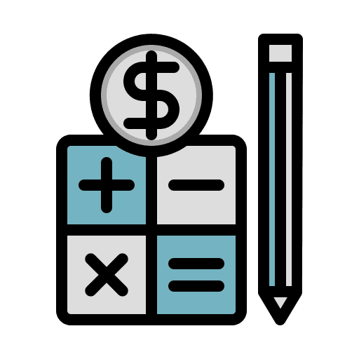 Accounting bank paper calculator icon Accounting bank paper calculator icon