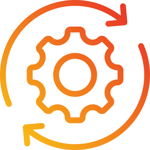 Cycle process transformation gear icon