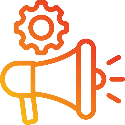 Marketing advertisement megaphone management icon