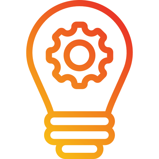 Idea gear bulb project management icon Idea gear bulb project management icon