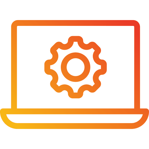 Laptop gear configuration administration icon Laptop gear configuration administration icon