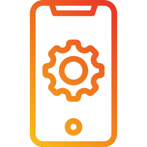 Smartphone administration gear mobile phone icon Smartphone administration gear mobile phone icon